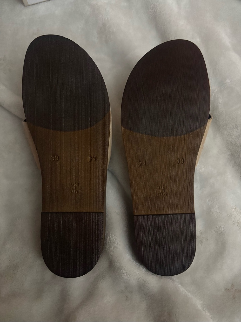 Dolce Vita Beige Suede Slide Sandals with Silver Accent - Picture 2 of 8